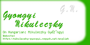 gyongyi mikuleczky business card